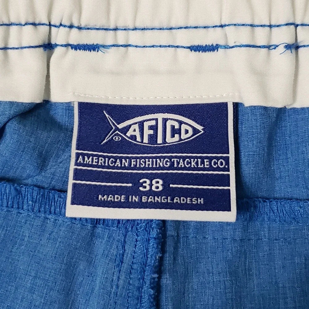AFTCO Mens 38 Fishing Shorts Blue Stretch Performance Cargo Utility Outdoor